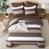 image:imageAndency Full Size Comforter Set Teal 7 Pieces  Bed in a Bag Full Soft Lightweight Reversible Bedding Set with Striped Comforter Fitted amp Flat Sheet Pillowcases amp Shams16  Brown