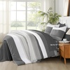 image:imageAndency Full Size Comforter Set Teal 7 Pieces  Bed in a Bag Full Soft Lightweight Reversible Bedding Set with Striped Comforter Fitted amp Flat Sheet Pillowcases amp Shams09  Dark Grey
