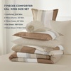 image:imageAndency Full Size Comforter Set Teal 7 Pieces  Bed in a Bag Full Soft Lightweight Reversible Bedding Set with Striped Comforter Fitted amp Flat Sheet Pillowcases amp Shams10  Taupe
