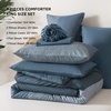 image:imageAndency Full Size Comforter Set Teal 7 Pieces  Bed in a Bag Full Soft Lightweight Reversible Bedding Set with Striped Comforter Fitted amp Flat Sheet Pillowcases amp Shams13  Haze Blue