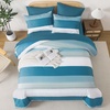 image:imageAndency Full Size Comforter Set Teal 7 Pieces  Bed in a Bag Full Soft Lightweight Reversible Bedding Set with Striped Comforter Fitted amp Flat Sheet Pillowcases amp Shams14  Teal