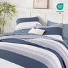 image:imageAndency Full Size Comforter Set Teal 7 Pieces  Bed in a Bag Full Soft Lightweight Reversible Bedding Set with Striped Comforter Fitted amp Flat Sheet Pillowcases amp Shams07  Mineral Blue