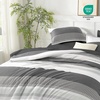 image:imageAndency Full Size Comforter Set Teal 7 Pieces  Bed in a Bag Full Soft Lightweight Reversible Bedding Set with Striped Comforter Fitted amp Flat Sheet Pillowcases amp Shams09  Dark Grey
