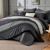 image:imageAndency Full Size Comforter Set Teal 7 Pieces  Bed in a Bag Full Soft Lightweight Reversible Bedding Set with Striped Comforter Fitted amp Flat Sheet Pillowcases amp Shams02  Black White