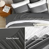 image:imageAndency Full Size Comforter Set Teal 7 Pieces  Bed in a Bag Full Soft Lightweight Reversible Bedding Set with Striped Comforter Fitted amp Flat Sheet Pillowcases amp Shams09  Dark Grey