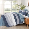 image:imageAndency Full Size Comforter Set Teal 7 Pieces  Bed in a Bag Full Soft Lightweight Reversible Bedding Set with Striped Comforter Fitted amp Flat Sheet Pillowcases amp Shams07  Mineral Blue