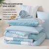 image:imageAndency Full Size Comforter Set Teal 7 Pieces  Bed in a Bag Full Soft Lightweight Reversible Bedding Set with Striped Comforter Fitted amp Flat Sheet Pillowcases amp Shams15  Light Blue