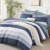 image:imageAndency Full Size Comforter Set Teal 7 Pieces  Bed in a Bag Full Soft Lightweight Reversible Bedding Set with Striped Comforter Fitted amp Flat Sheet Pillowcases amp Shams07  Mineral Blue