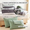 image:imageAndency Full Size Comforter Set Teal 7 Pieces  Bed in a Bag Full Soft Lightweight Reversible Bedding Set with Striped Comforter Fitted amp Flat Sheet Pillowcases amp Shams01  Sage Green