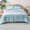 image:imageAndency Full Size Comforter Set Teal 7 Pieces  Bed in a Bag Full Soft Lightweight Reversible Bedding Set with Striped Comforter Fitted amp Flat Sheet Pillowcases amp Shams15  Light Blue