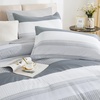 image:imageAndency Full Size Comforter Set Teal 7 Pieces  Bed in a Bag Full Soft Lightweight Reversible Bedding Set with Striped Comforter Fitted amp Flat Sheet Pillowcases amp Shams06  Light Grey