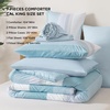 image:imageAndency Full Size Comforter Set Teal 7 Pieces  Bed in a Bag Full Soft Lightweight Reversible Bedding Set with Striped Comforter Fitted amp Flat Sheet Pillowcases amp Shams15  Light Blue