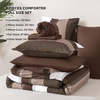 image:imageAndency Full Size Comforter Set Teal 7 Pieces  Bed in a Bag Full Soft Lightweight Reversible Bedding Set with Striped Comforter Fitted amp Flat Sheet Pillowcases amp Shams16  Brown