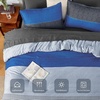 image:imageAndency Full Size Comforter Set Teal 7 Pieces  Bed in a Bag Full Soft Lightweight Reversible Bedding Set with Striped Comforter Fitted amp Flat Sheet Pillowcases amp Shams03  Blue Grey