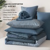 image:imageAndency Full Size Comforter Set Teal 7 Pieces  Bed in a Bag Full Soft Lightweight Reversible Bedding Set with Striped Comforter Fitted amp Flat Sheet Pillowcases amp Shams13  Haze Blue