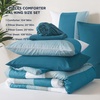 image:imageAndency Full Size Comforter Set Teal 7 Pieces  Bed in a Bag Full Soft Lightweight Reversible Bedding Set with Striped Comforter Fitted amp Flat Sheet Pillowcases amp Shams14  Teal