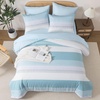 image:imageAndency Full Size Comforter Set Teal 7 Pieces  Bed in a Bag Full Soft Lightweight Reversible Bedding Set with Striped Comforter Fitted amp Flat Sheet Pillowcases amp Shams15  Light Blue