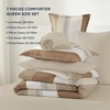 image:imageAndency Full Size Comforter Set Teal 7 Pieces  Bed in a Bag Full Soft Lightweight Reversible Bedding Set with Striped Comforter Fitted amp Flat Sheet Pillowcases amp Shams10  Taupe
