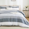 image:imageAndency Full Size Comforter Set Teal 7 Pieces  Bed in a Bag Full Soft Lightweight Reversible Bedding Set with Striped Comforter Fitted amp Flat Sheet Pillowcases amp Shams06  Light Grey