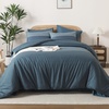 image:imageAndency Full Size Comforter Set Teal 7 Pieces  Bed in a Bag Full Soft Lightweight Reversible Bedding Set with Striped Comforter Fitted amp Flat Sheet Pillowcases amp Shams13  Haze Blue