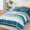 image:imageAndency Full Size Comforter Set Teal 7 Pieces  Bed in a Bag Full Soft Lightweight Reversible Bedding Set with Striped Comforter Fitted amp Flat Sheet Pillowcases amp Shams14  Teal
