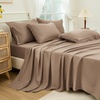 image:imageAndency Oversized Queen Comforter Set 7 Pieces Beige Bedding  Boho Bed in a Bag Soft Lightweight Fringe Bed Set with Comforter98x98 Sheets Pillowcases amp Shams08  Taupe