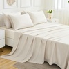 image:imageAndency Oversized Queen Comforter Set 7 Pieces Beige Bedding  Boho Bed in a Bag Soft Lightweight Fringe Bed Set with Comforter98x98 Sheets Pillowcases amp Shams01  Beige