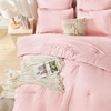image:imageAndency Oversized Queen Comforter Set 7 Pieces Beige Bedding  Boho Bed in a Bag Soft Lightweight Fringe Bed Set with Comforter98x98 Sheets Pillowcases amp Shams16  Light Pink