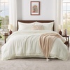 image:imageAndency Oversized Queen Comforter Set 7 Pieces Beige Bedding  Boho Bed in a Bag Soft Lightweight Fringe Bed Set with Comforter98x98 Sheets Pillowcases amp Shams14  Ivory