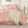 image:imageAndency Oversized Queen Comforter Set 7 Pieces Beige Bedding  Boho Bed in a Bag Soft Lightweight Fringe Bed Set with Comforter98x98 Sheets Pillowcases amp Shams13  Pink