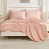 image:imageAndency Oversized Queen Comforter Set 7 Pieces Beige Bedding  Boho Bed in a Bag Soft Lightweight Fringe Bed Set with Comforter98x98 Sheets Pillowcases amp Shams13  Pink