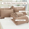 image:imageAndency Oversized Queen Comforter Set 7 Pieces Beige Bedding  Boho Bed in a Bag Soft Lightweight Fringe Bed Set with Comforter98x98 Sheets Pillowcases amp Shams08  Taupe