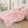 image:imageAndency Oversized Queen Comforter Set 7 Pieces Beige Bedding  Boho Bed in a Bag Soft Lightweight Fringe Bed Set with Comforter98x98 Sheets Pillowcases amp Shams16  Light Pink