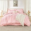 image:imageAndency Oversized Queen Comforter Set 7 Pieces Beige Bedding  Boho Bed in a Bag Soft Lightweight Fringe Bed Set with Comforter98x98 Sheets Pillowcases amp Shams16  Light Pink