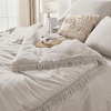 image:imageAndency Oversized Queen Comforter Set 7 Pieces Beige Bedding  Boho Bed in a Bag Soft Lightweight Fringe Bed Set with Comforter98x98 Sheets Pillowcases amp Shams22  Heather Grey