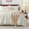 image:imageAndency Oversized Queen Comforter Set 7 Pieces Beige Bedding  Boho Bed in a Bag Soft Lightweight Fringe Bed Set with Comforter98x98 Sheets Pillowcases amp Shams14  Ivory