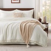 image:imageAndency Oversized Queen Comforter Set 7 Pieces Beige Bedding  Boho Bed in a Bag Soft Lightweight Fringe Bed Set with Comforter98x98 Sheets Pillowcases amp Shams14  Ivory