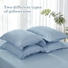 image:imageAndency Oversized Queen Comforter Set 7 Pieces Beige Bedding  Boho Bed in a Bag Soft Lightweight Fringe Bed Set with Comforter98x98 Sheets Pillowcases amp Shams09  Grayish Blue