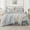 image:imageAndency Oversized Queen Comforter Set 7 Pieces Beige Bedding  Boho Bed in a Bag Soft Lightweight Fringe Bed Set with Comforter98x98 Sheets Pillowcases amp Shams11  Light Grey