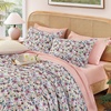 image:imageAndency Twin 5 Piece Reversible Comforter Set Floral Bedding SetPink  Botanical Floral Bed in a bag Doublesided66x90 All Season Use Farmhouse Vintage Rustic Down Alternative for BedroomPink Multi