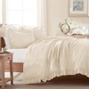 image:imageQueen Comforter Set Pink Bow amp Ruffle Bedding 3 Pieces  White with Green Leaf Floral Print Farmhouse Romantic Bedding Set90x90 InchBeige