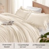 image:imageQueen Comforter Set Pink Bow amp Ruffle Bedding 3 Pieces  White with Green Leaf Floral Print Farmhouse Romantic Bedding Set90x90 InchBeige