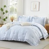 image:imageQueen Comforter Set Pink Bow amp Ruffle Bedding 3 Pieces  White with Green Leaf Floral Print Farmhouse Romantic Bedding Set90x90 InchBlue Gingham