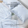 image:imageQueen Comforter Set Pink Bow amp Ruffle Bedding 3 Pieces  White with Green Leaf Floral Print Farmhouse Romantic Bedding Set90x90 InchBlue Gingham