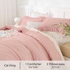 image:imageQueen Comforter Set Pink Bow amp Ruffle Bedding 3 Pieces  White with Green Leaf Floral Print Farmhouse Romantic Bedding Set90x90 InchBlush