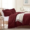 image:imageQueen Comforter Set Pink Bow amp Ruffle Bedding 3 Pieces  White with Green Leaf Floral Print Farmhouse Romantic Bedding Set90x90 InchBurgundy