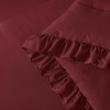 image:imageQueen Comforter Set Pink Bow amp Ruffle Bedding 3 Pieces  White with Green Leaf Floral Print Farmhouse Romantic Bedding Set90x90 InchBurgundy