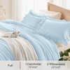 image:imageQueen Comforter Set Pink Bow amp Ruffle Bedding 3 Pieces  White with Green Leaf Floral Print Farmhouse Romantic Bedding Set90x90 InchLight Blue