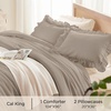 image:imageQueen Comforter Set Pink Bow amp Ruffle Bedding 3 Pieces  White with Green Leaf Floral Print Farmhouse Romantic Bedding Set90x90 InchLight Brown