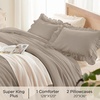 image:imageQueen Comforter Set Pink Bow amp Ruffle Bedding 3 Pieces  White with Green Leaf Floral Print Farmhouse Romantic Bedding Set90x90 InchLight Brown